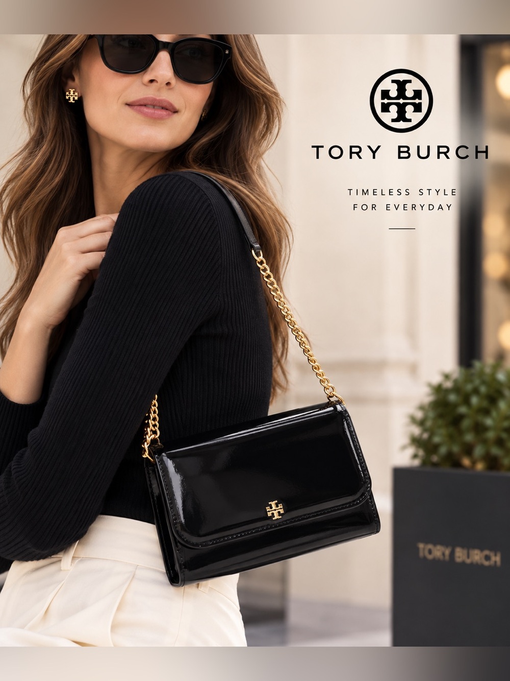 NWT TORY BURCH Emerson Patent Chain Shoulder Bag - Picture 13 of 13